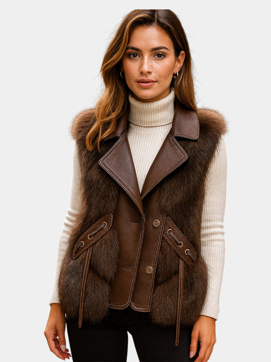 Venna Luxe Faux Fur Layer Vest