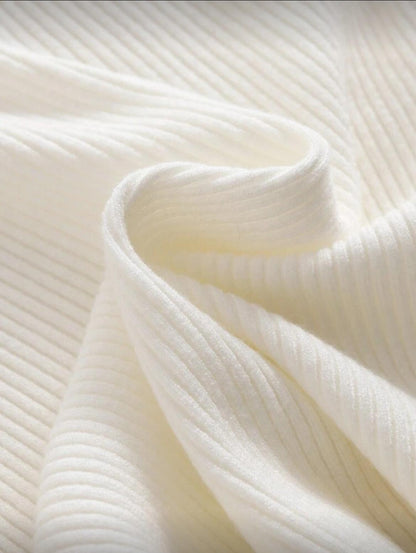 Venna Ribbed Button Sleeve Top