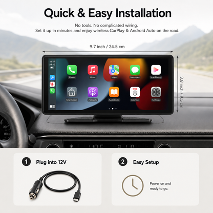 Portable Wireless CarPlay & Android Auto Screen