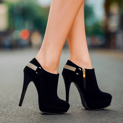 Venna Velvet Pavé Ankle Boot