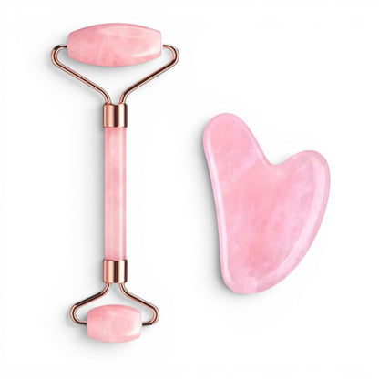 Rose Quartz Roller + Gua Sha