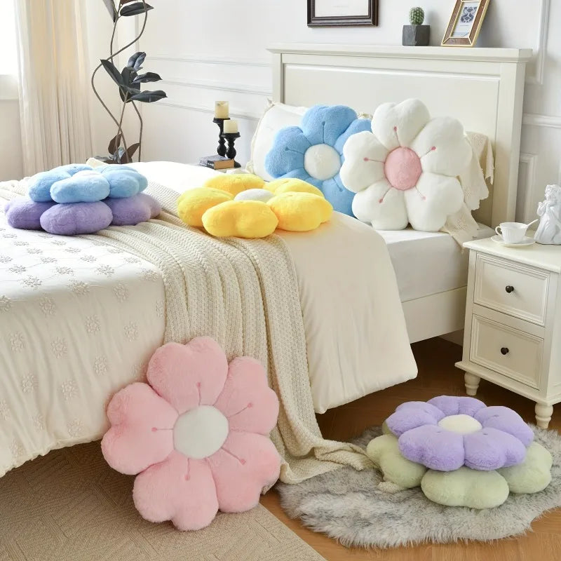 Bloemvormig pluche sierkussen - Comfortabel en schattig matras- en bankdecoratiekussen, stoelkussen vloerkussen