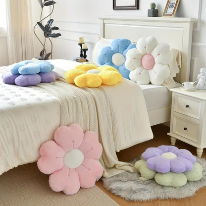 Bloemvormig pluche sierkussen - Comfortabel en schattig matras- en bankdecoratiekussen, stoelkussen vloerkussen