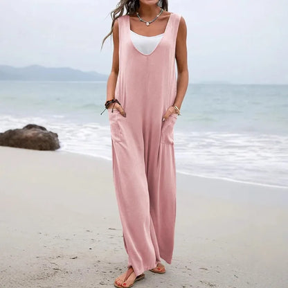 Venna Linen Blend Jumpsuit