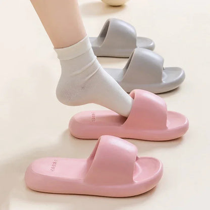 New Summer Soft Sole Eva Home Slippers Women Indoor Mute Non Slip Bathroom Slides Woman Lightweight Beach Flip Flops Flat Sandal