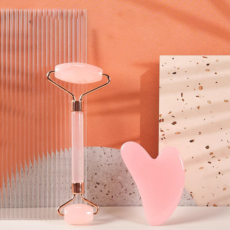 Rose Quartz Roller + Gua Sha