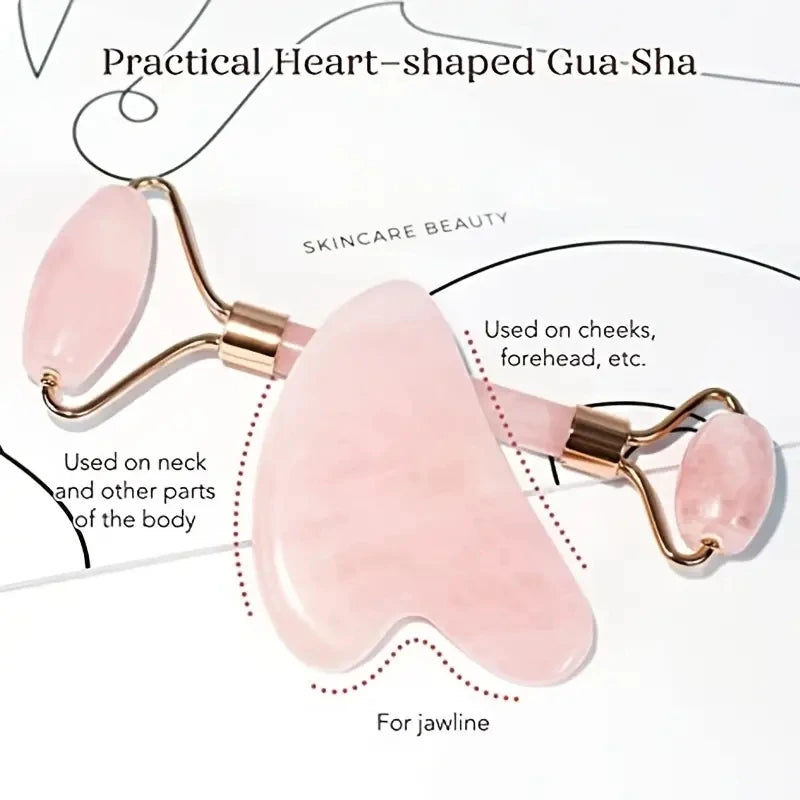 Rose Quartz Roller + Gua Sha