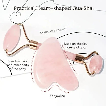 Rose Quartz Roller + Gua Sha