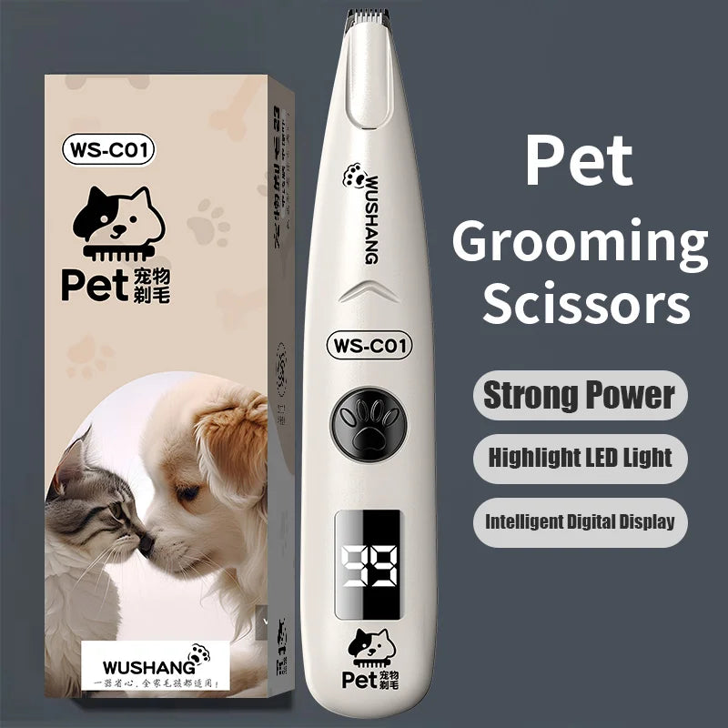 Waterproof Electric Pet Groomer Trimmer with LED Light