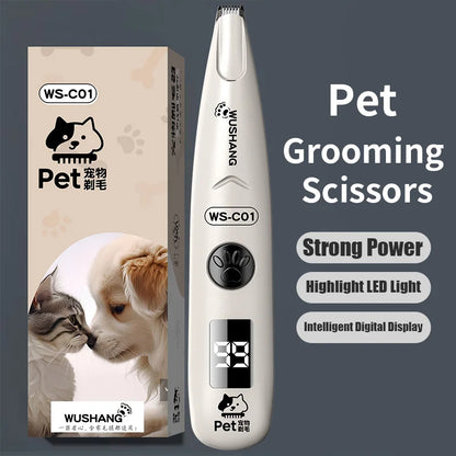 Waterproof Electric Pet Groomer Trimmer with LED Light