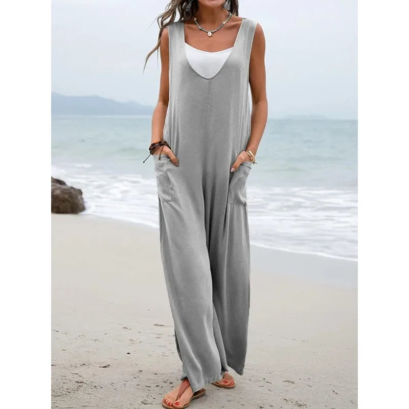 Venna Linen Blend Jumpsuit