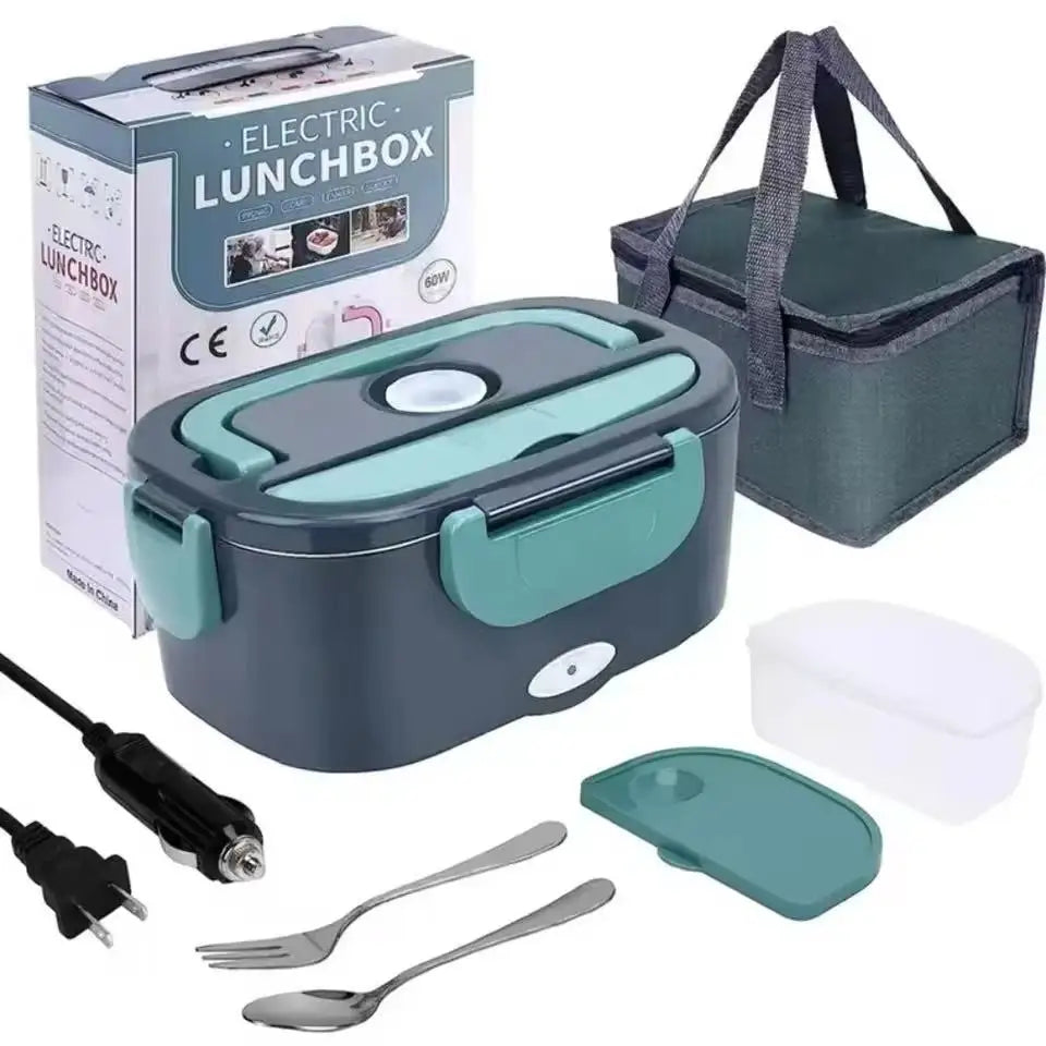 1.5 liters, 60 watts, portable electric lunch box insulation device,household or vehicle-mounted food heater - leak-proof design