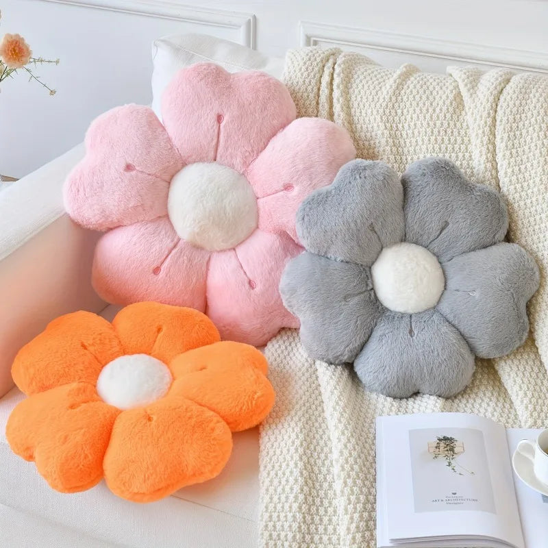 Bloemvormig pluche sierkussen - Comfortabel en schattig matras- en bankdecoratiekussen, stoelkussen vloerkussen