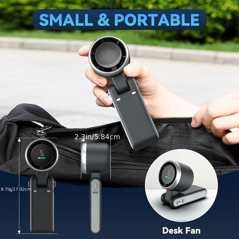 Travel Mini Fan with Rechargeable Lithium Battery USB Charging Handheld Neck Fan Ventilateur De Cou Ventilador De Cuello