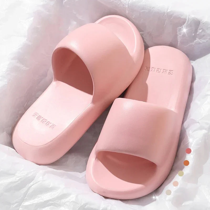 New Summer Soft Sole Eva Home Slippers Women Indoor Mute Non Slip Bathroom Slides Woman Lightweight Beach Flip Flops Flat Sandal
