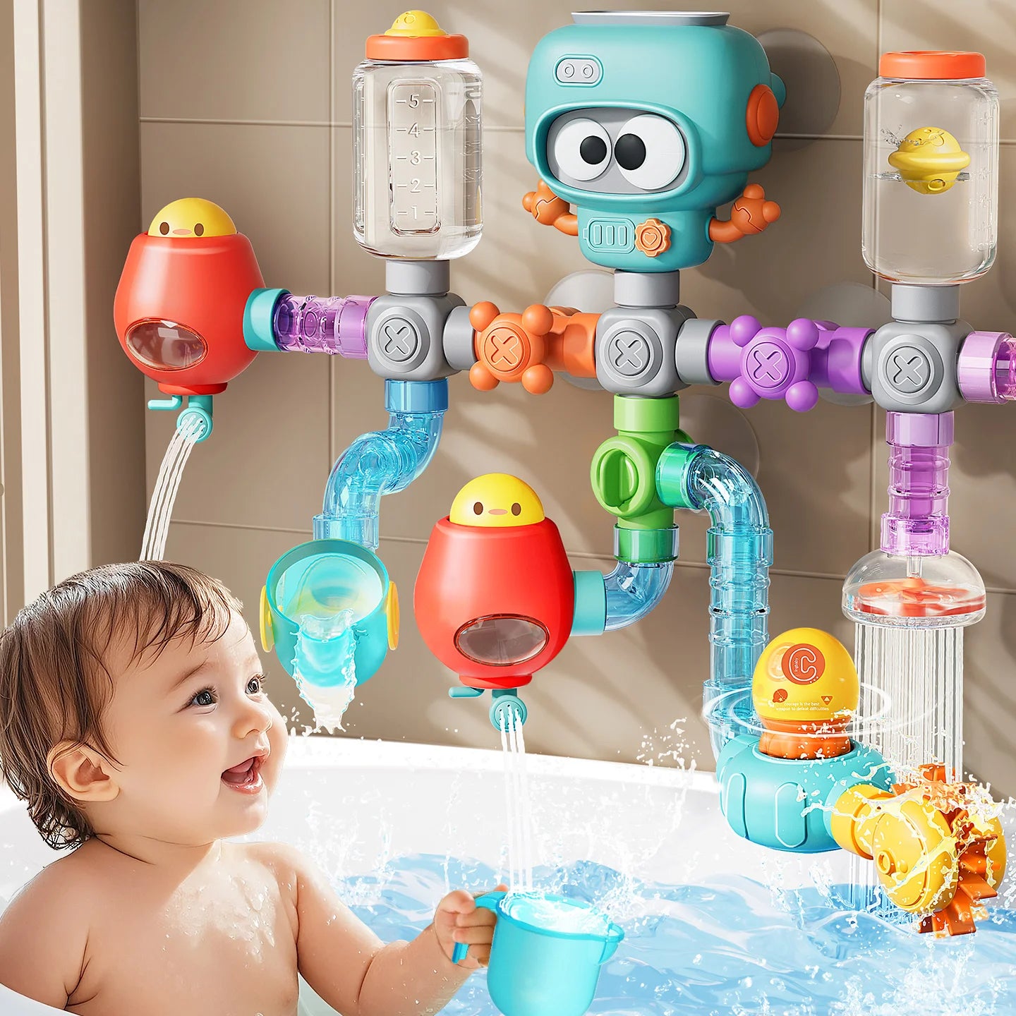 SplashBuilder™ Bath Toy 🚿🛁 — Turn Bath Time into Playtime