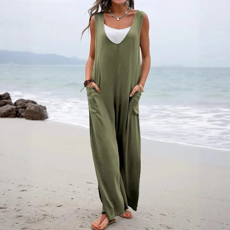Venna Linen Blend Jumpsuit