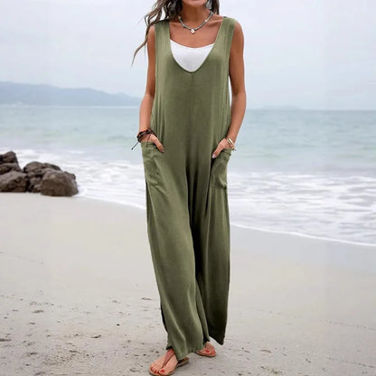 Venna Linen Blend Jumpsuit