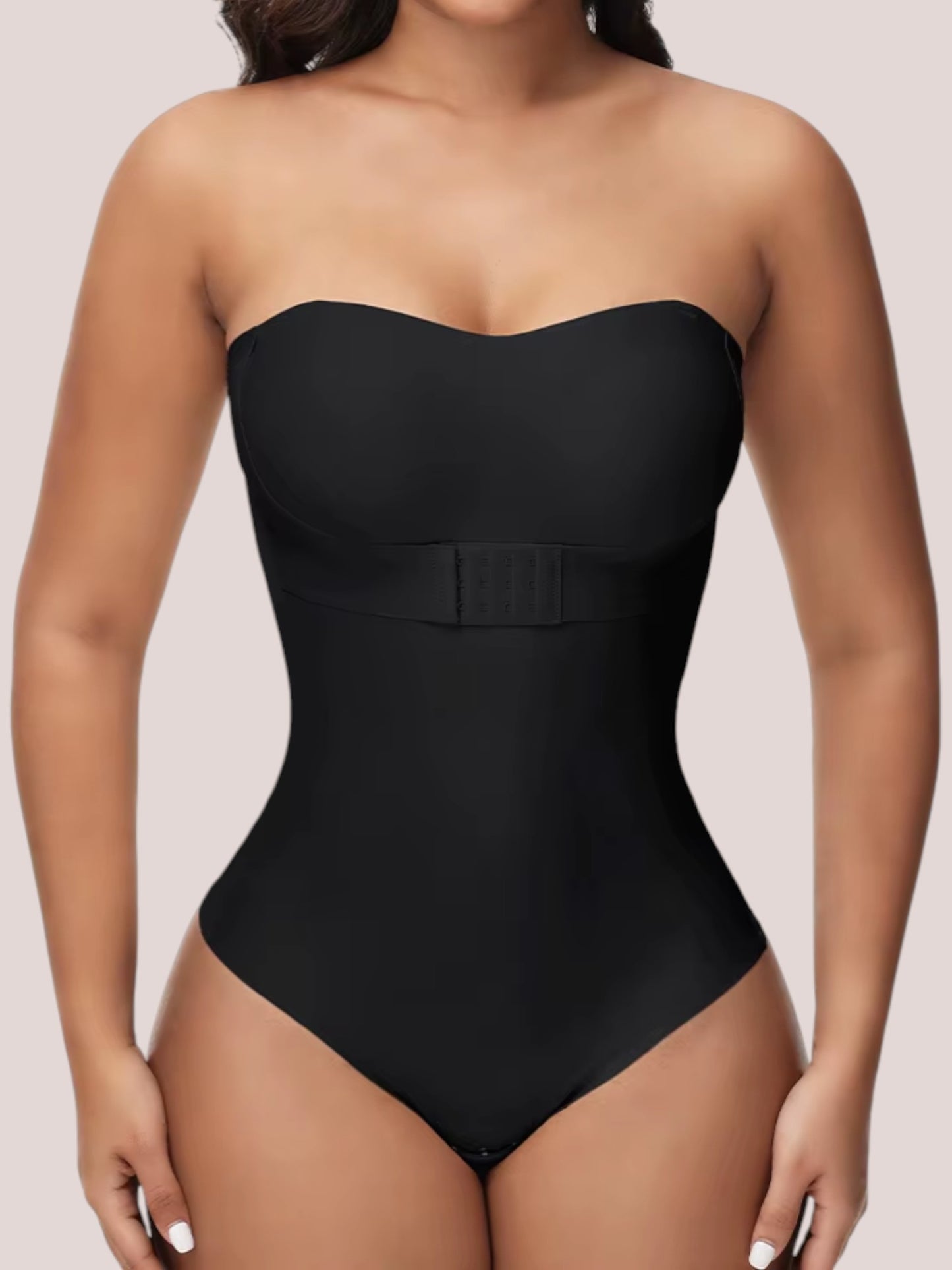 Damen Sexy Bodysuit mit abnehmbaren Trägern S-4XL, gepolstertem BH, Vorderverschluss, Hipster, Bauchkontrolle, Shapewear String