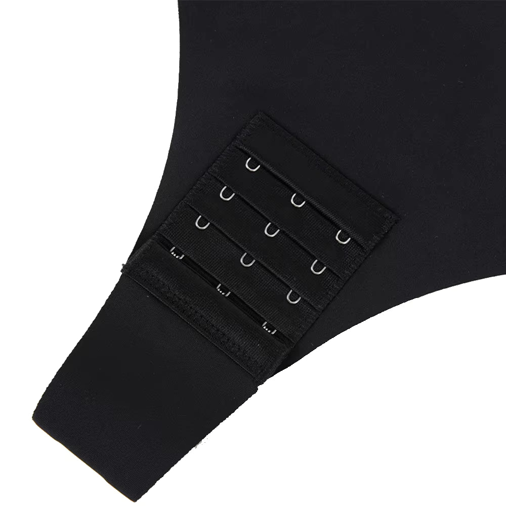 Damen Sexy Bodysuit mit abnehmbaren Trägern S-4XL, gepolstertem BH, Vorderverschluss, Hipster, Bauchkontrolle, Shapewear String