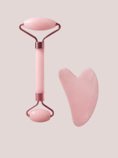 Rose Quartz Roller + Gua Sha