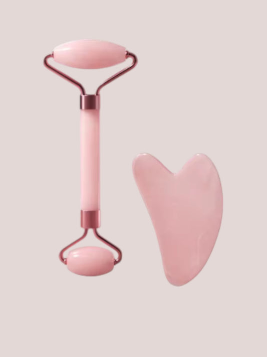 Rose Quartz Roller + Gua Sha