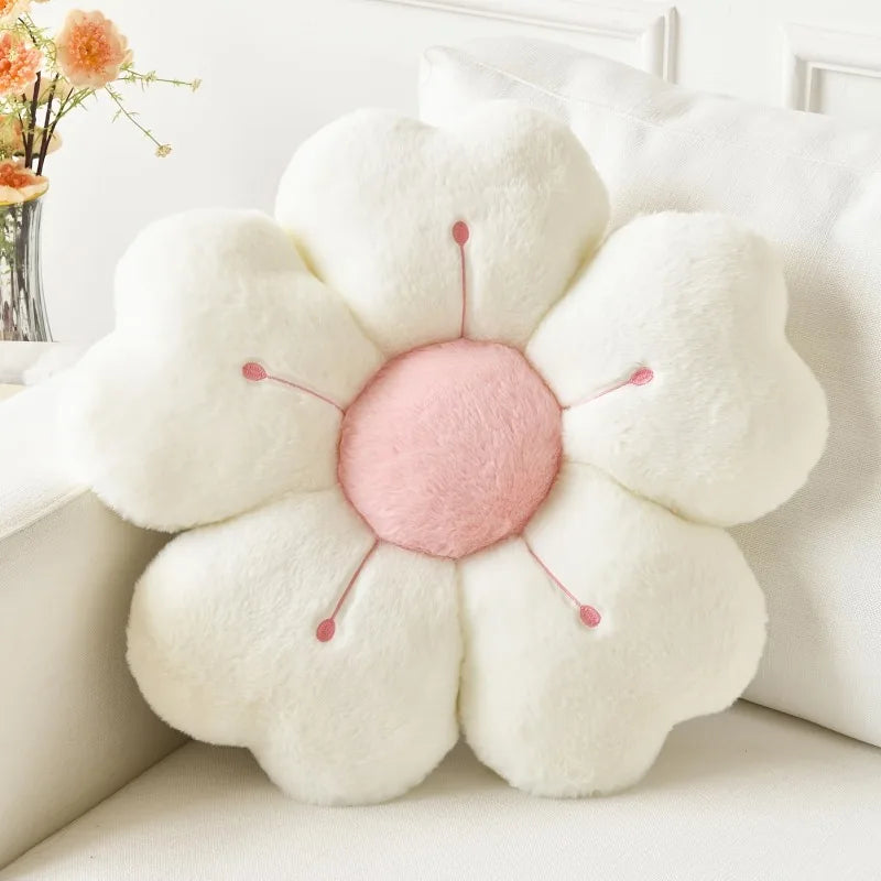 Bloemvormig pluche sierkussen - Comfortabel en schattig matras- en bankdecoratiekussen, stoelkussen vloerkussen