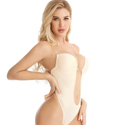 Strapless U Plunge Thong Bodysuit