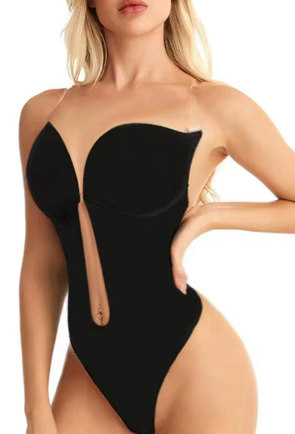 Strapless U Plunge Thong Bodysuit