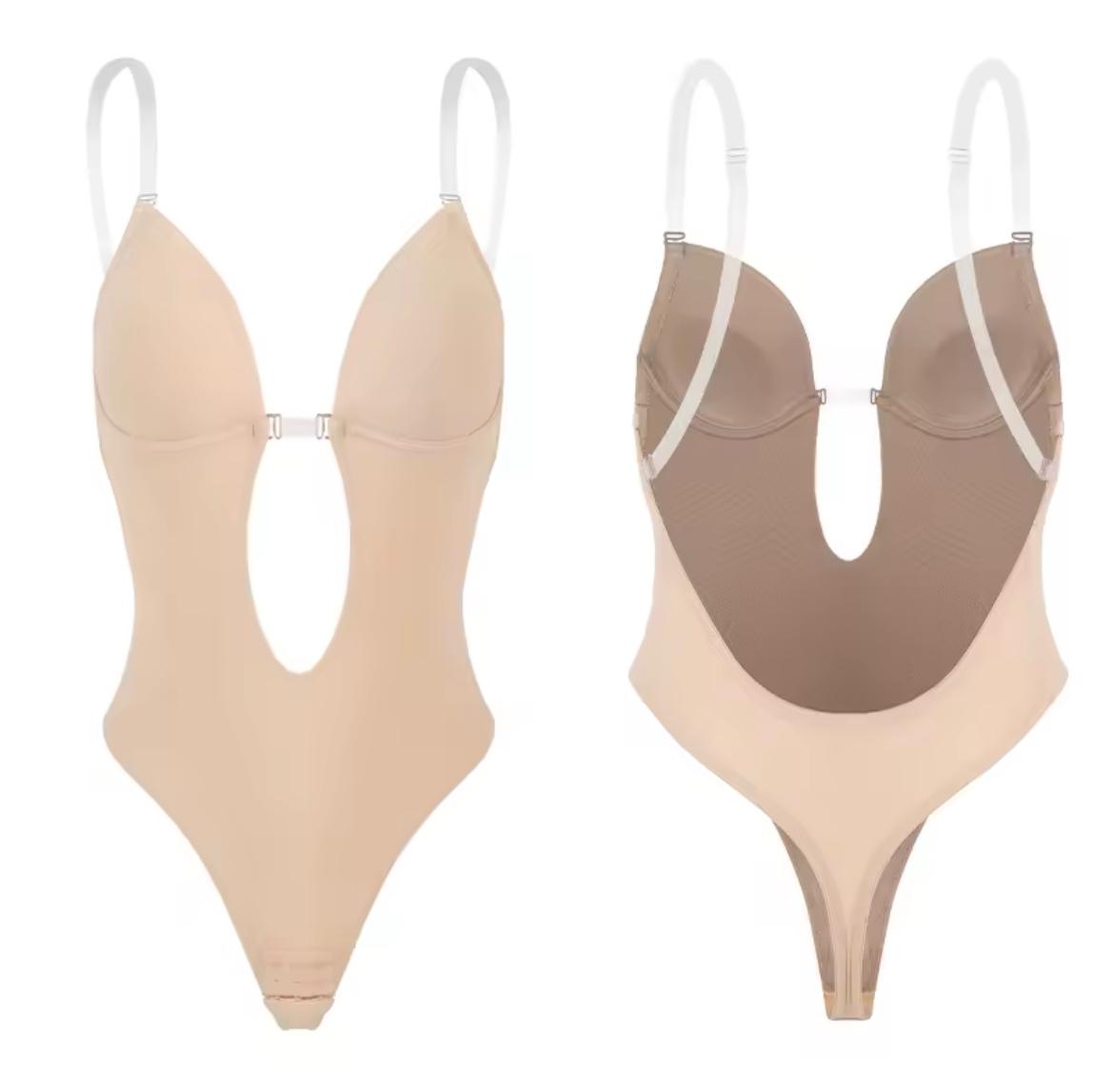 Strapless U Plunge Thong Bodysuit