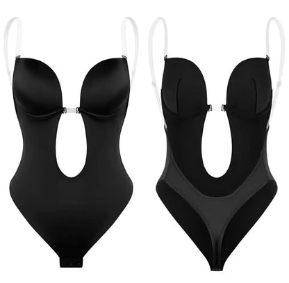 Strapless U Plunge Thong Bodysuit